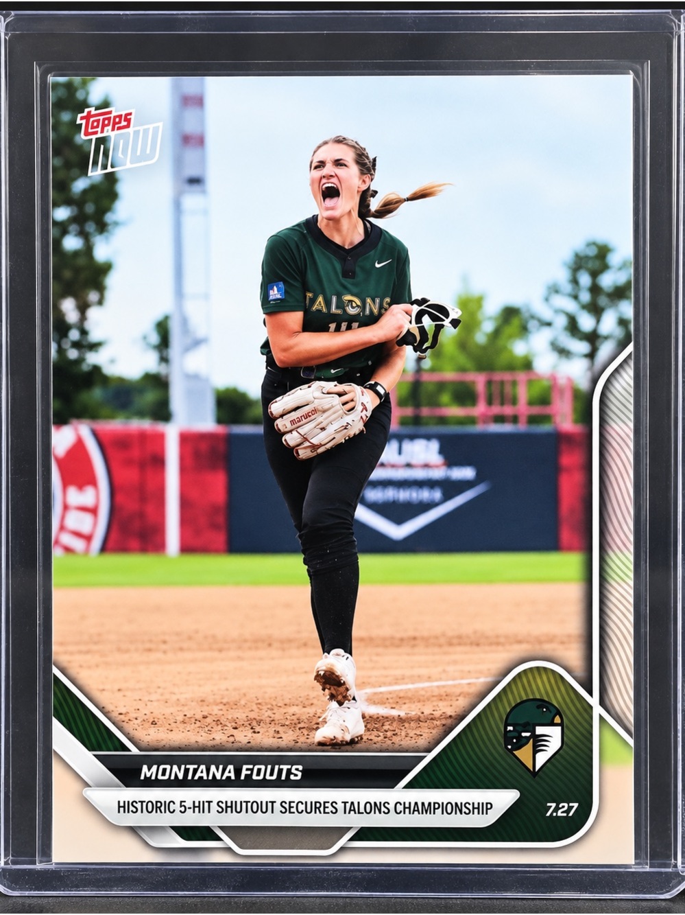 2025 Topps NOW AUSL #31 Montana Fouts Talons Championship Card